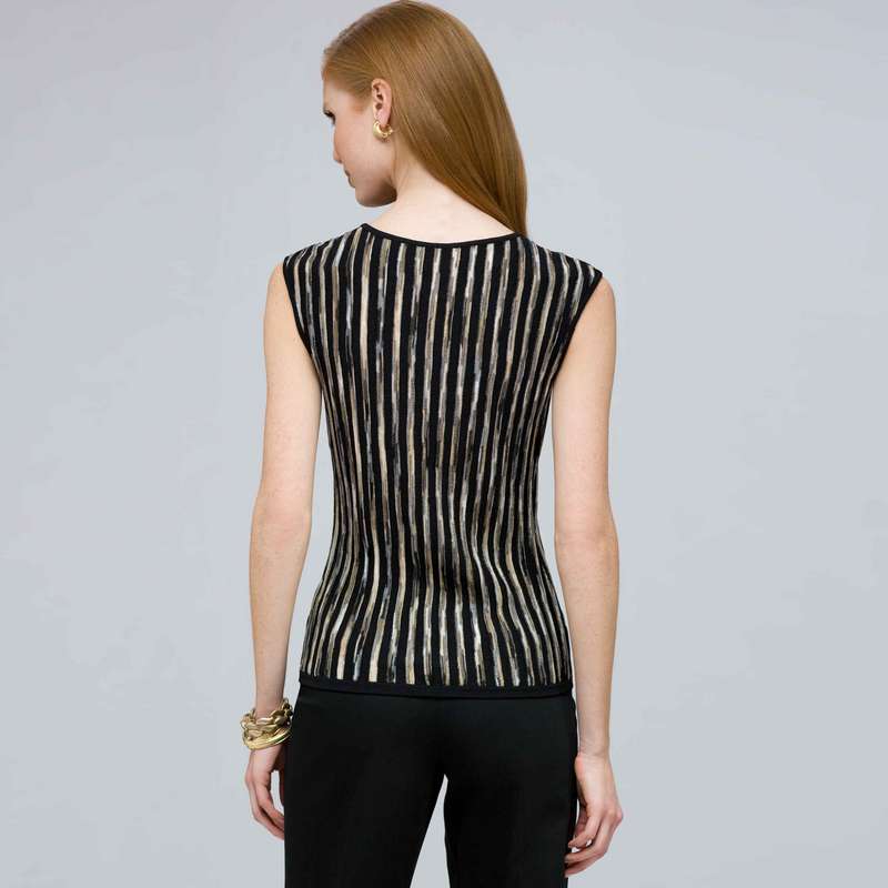 Sleeveless Shell., Black Multi, large image number 1
