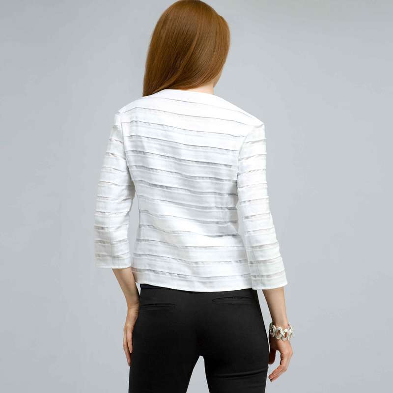 Pleated Jacket., White, large image number 1