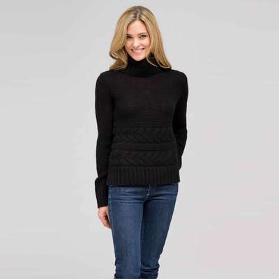 Wool Blend Turtle Neck Sweater