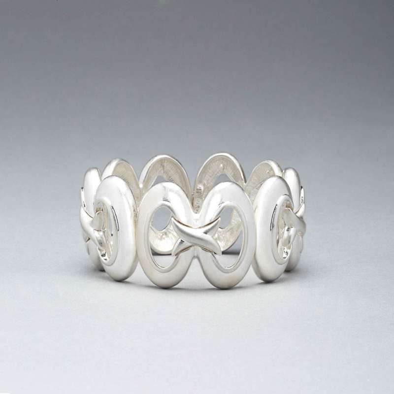 Infinity Stretch Worn Silver Bracelet, Silver, large image number 0