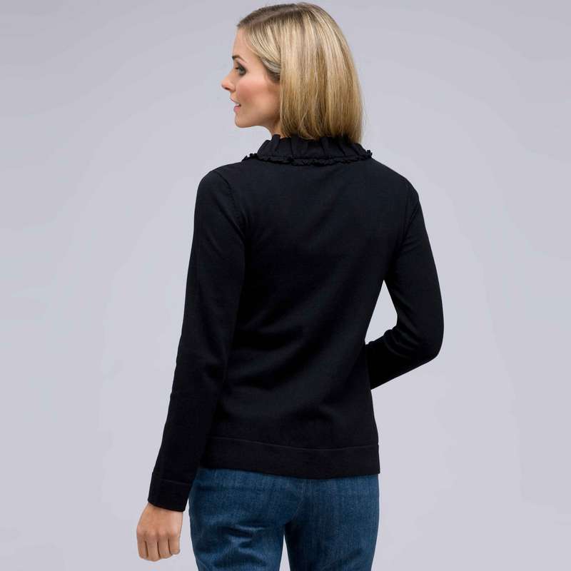 Long Sleeve Ruffle Front Cardigan, , large image number 1